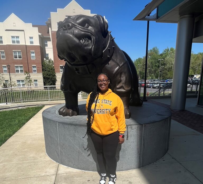Emani Brooks on campus at Bowie State University